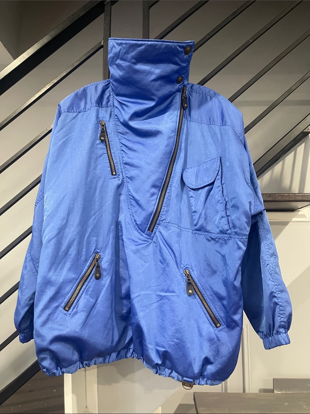 NILS Vintage Retro Ski Jacket Size 14 Y2K Apres-Ski Fashion Asymmetrical